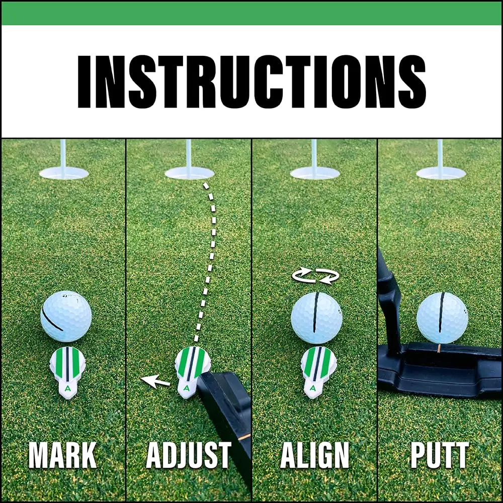 Alignment Ball Mark Green Golf Ball Marker with 360° Rotating Aim Aid | USGA Compliant - view 3