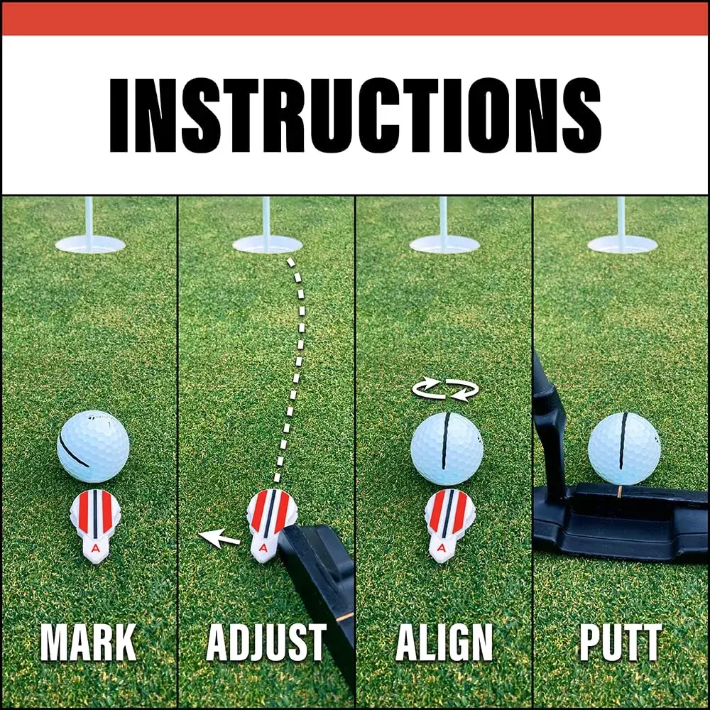Alignment Ball Mark Red Golf Club Putting Alignment Aid Tool | USGA Compliant - view 3