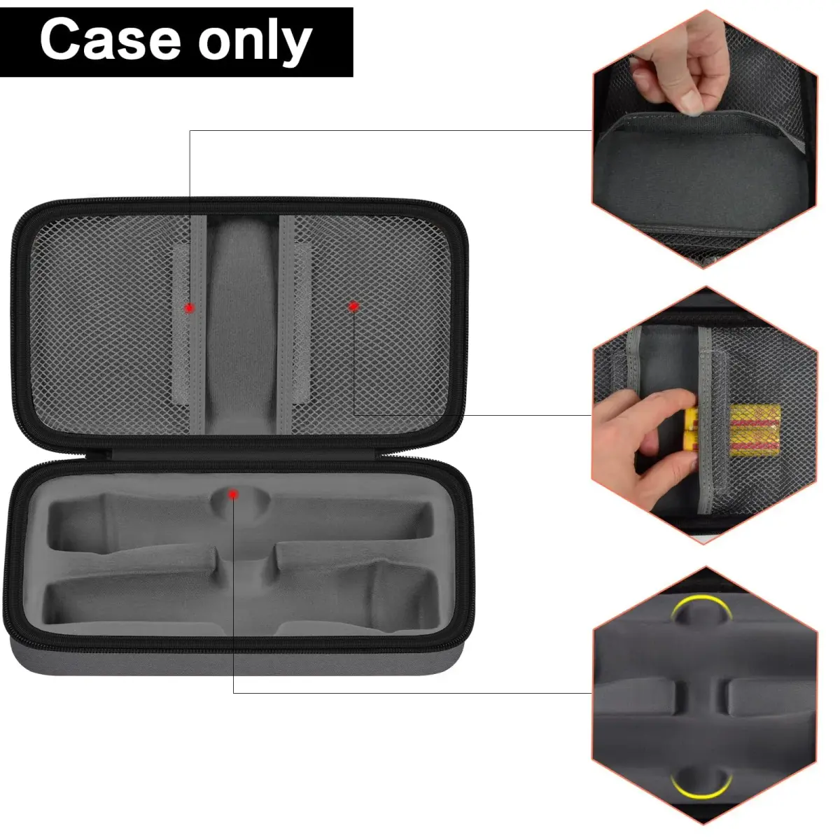 Againmore EVA Microphone Case for JBL PartyBox Mic & Two Mic System, 27.9cm (11") | Protects Wireless Mics & Accessories - view 4