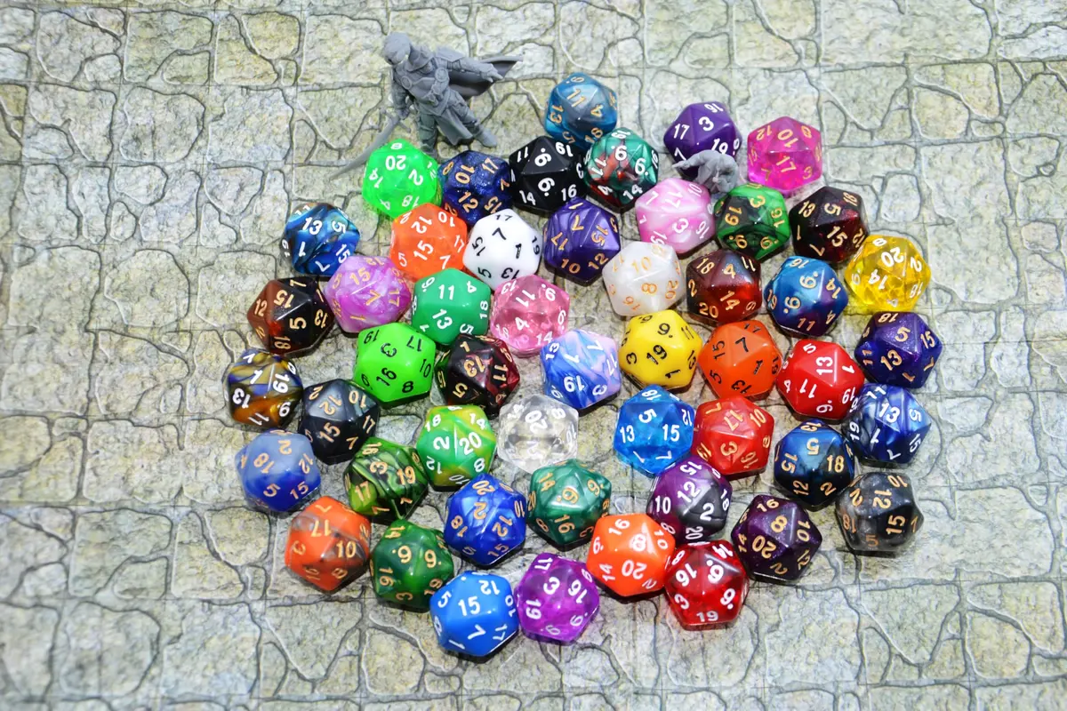 SmartDealsPro 50-Pack D20 Dice 22mm (0.86 inches) | Bulk Polyhedral Dice Set for RPGs - view 5