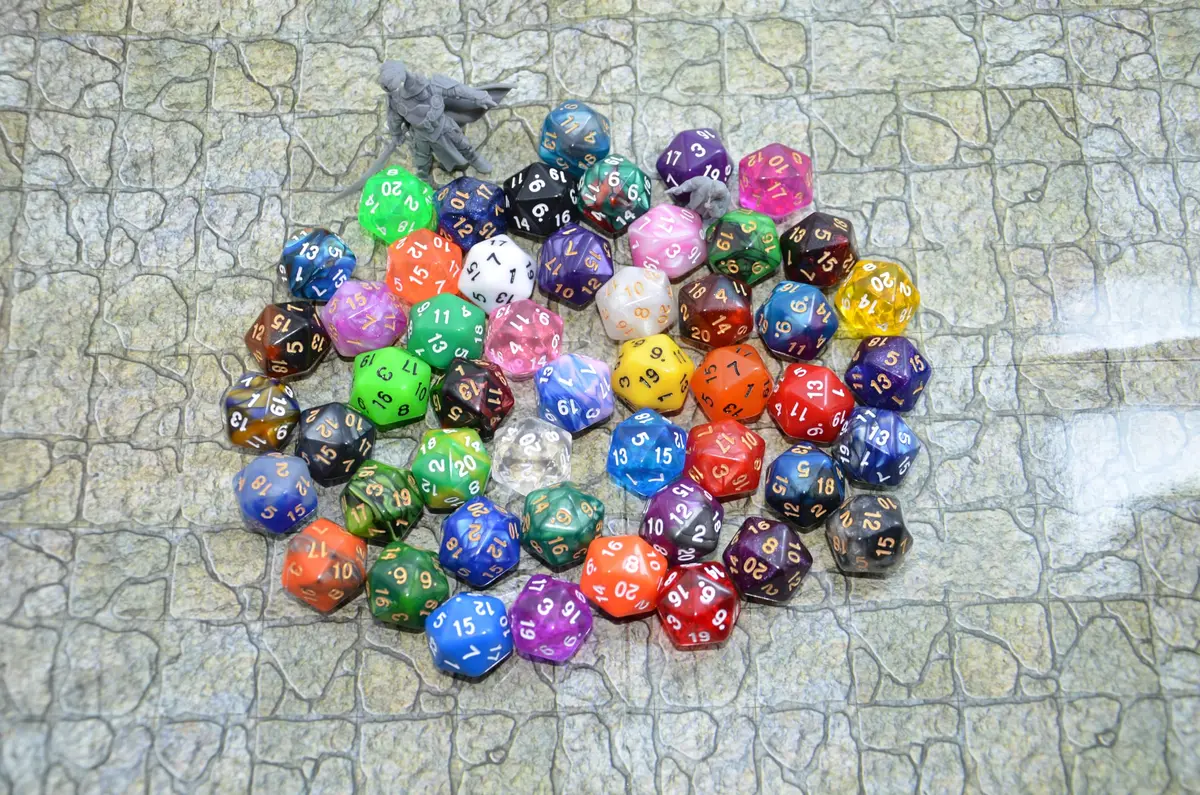 SmartDealsPro 50-Pack D20 Dice 22mm (0.86 inches) | Bulk Polyhedral Dice Set for RPGs - view 8