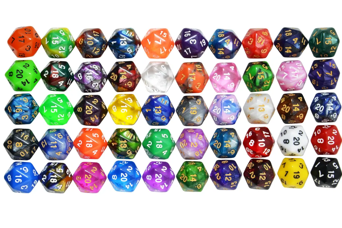 SmartDealsPro 50-Pack D20 Dice 22mm (0.86 inches) | Bulk Polyhedral Dice Set for RPGs - view 2