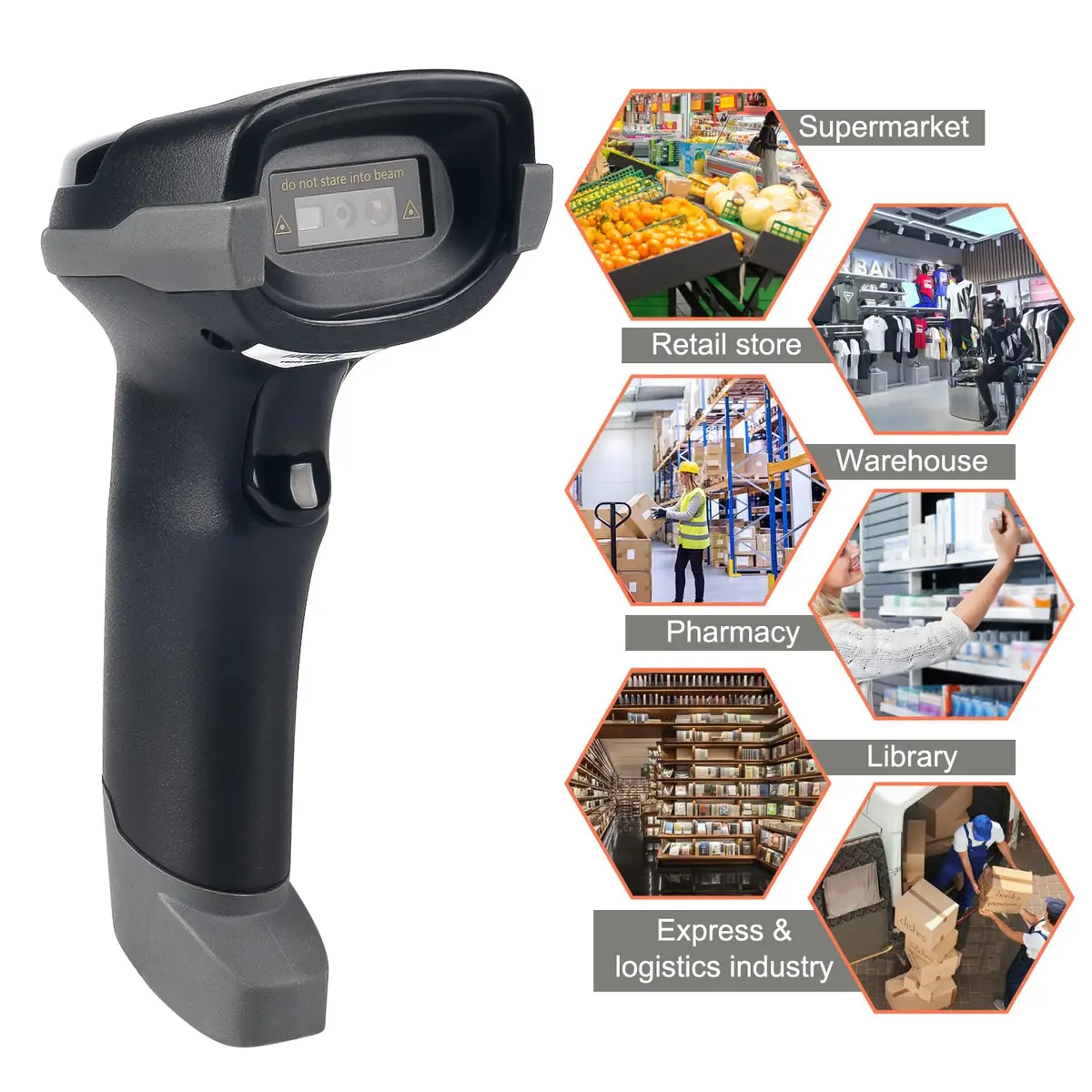 Sumicor Wireless Barcode Scanner Bluetooth 2.4G 3-in-1 1D 2D QR Scanner with Stand 17.02 cm (6.7 in) - view 6
