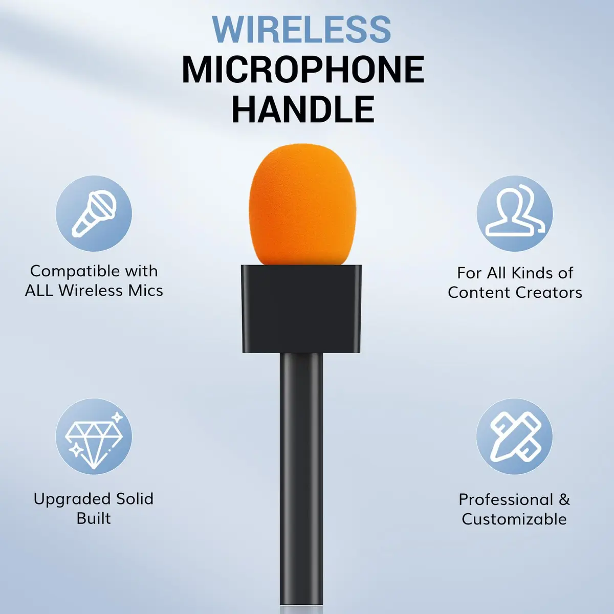 TONOR TP20 Handheld Adaptor for Wireless Microphones & Lavalier Mics | 1-Pack Set - view 3