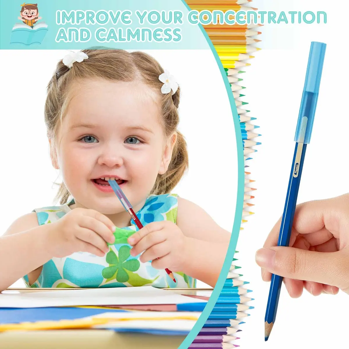 Tinlade Chewable Pencil Toppers Sensory for Kids, Multicolored 24-Pack | Safe Silicone Oral Motor Chew Aid for Anxiety, Autism, ADHD - view 4