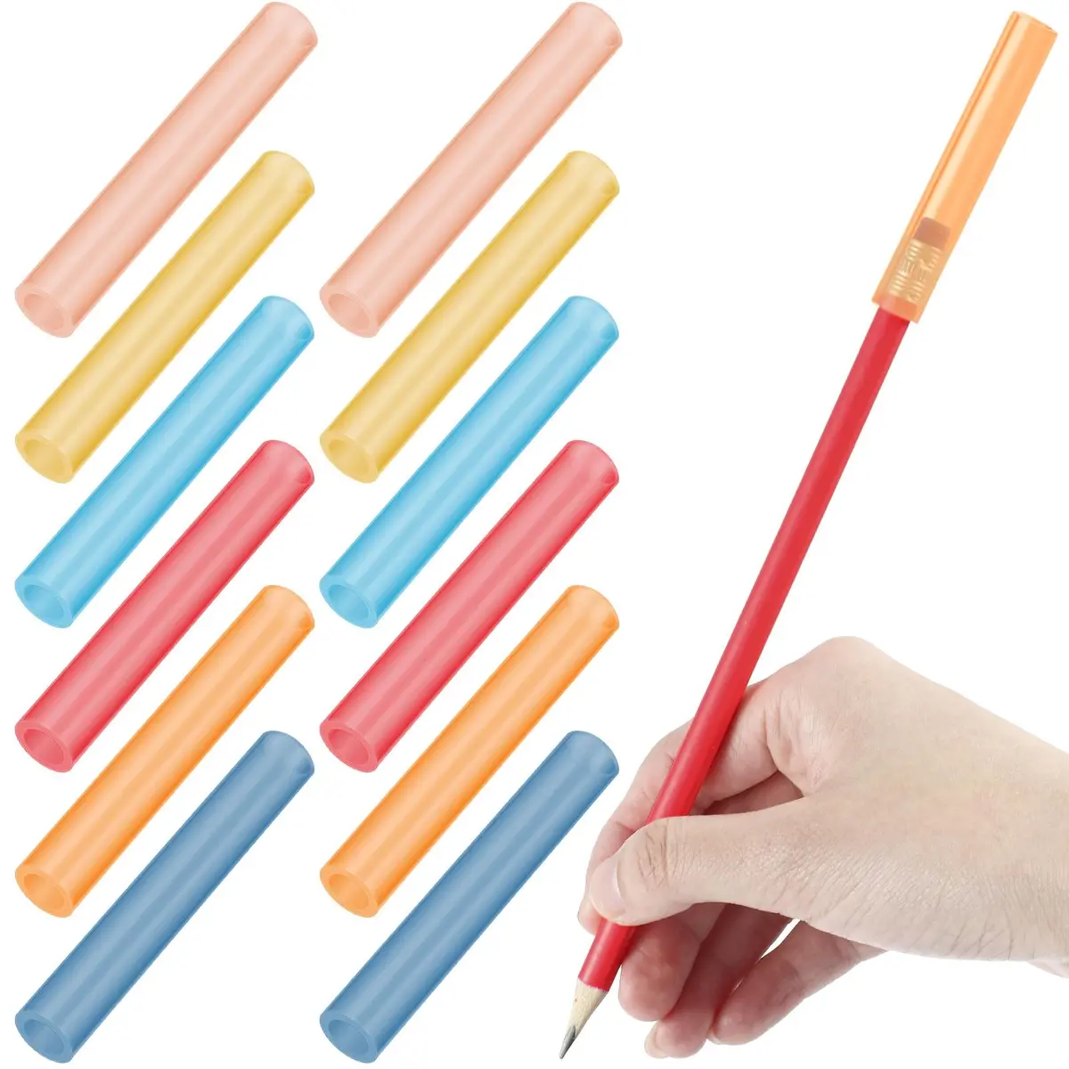 Tinlade Chewable Pencil Toppers Sensory for Kids, Multicolored 24-Pack | Safe Silicone Oral Motor Chew Aid for Anxiety, Autism, ADHD - main product image