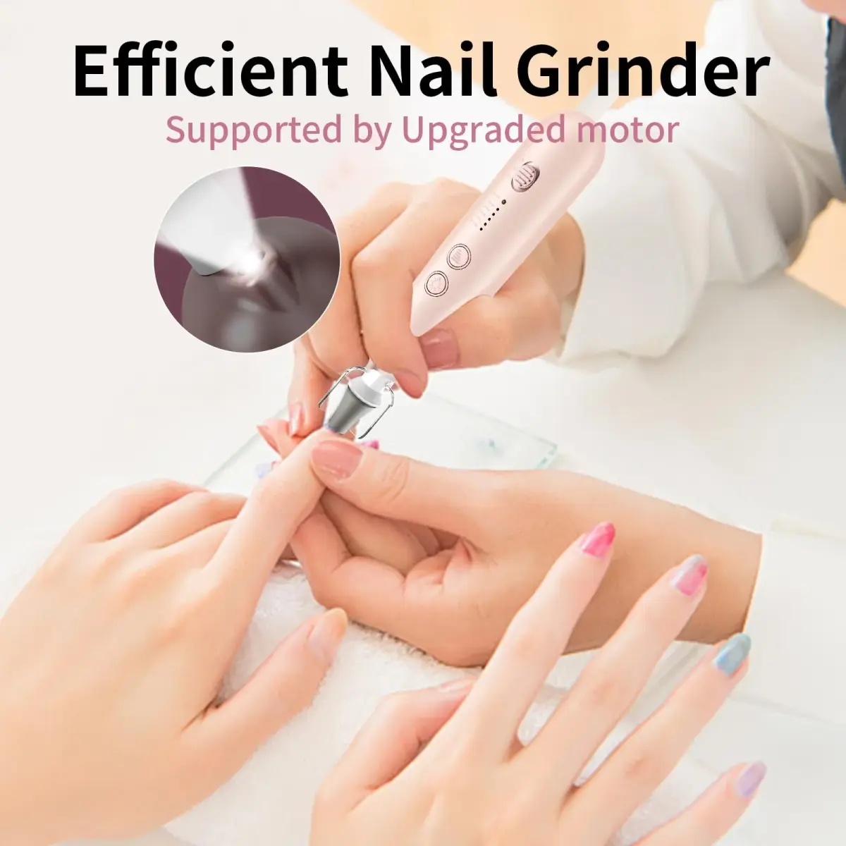 Hoxida Professional Cordless Electric Nail Drill Set with 9 Bits & 100 Sanding Bands | Rechargeable 20,000 RPM - view 7