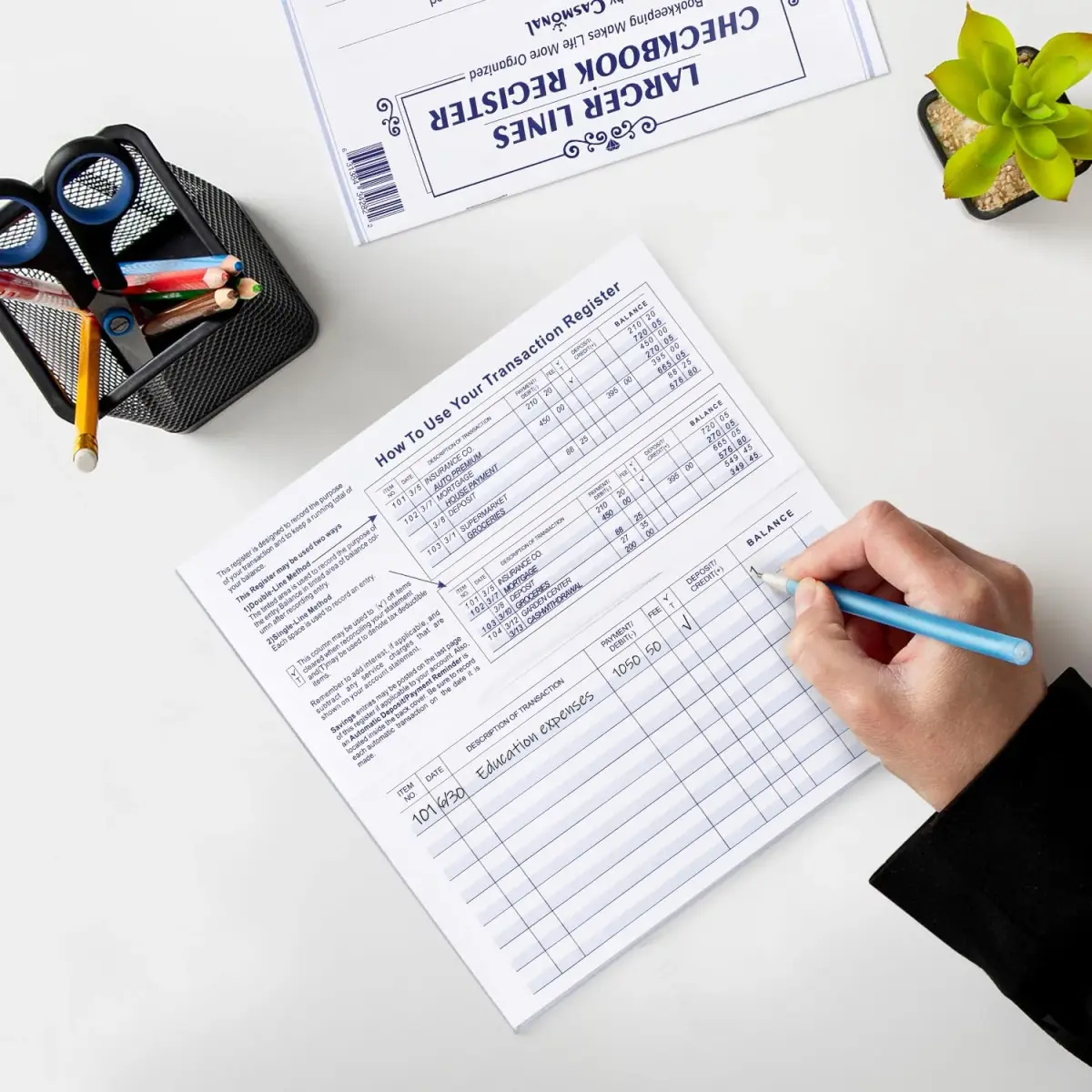 CASMONAL 32 Pack Check Registers | Blank Ledger Transaction Log Books for Small Businesses - view 6