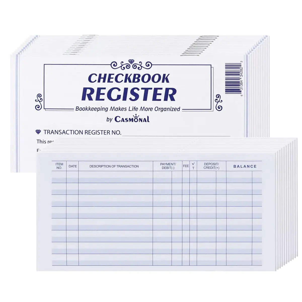 CASMONAL 32 Pack Check Registers | Blank Ledger Transaction Log Books for Small Businesses - main product image