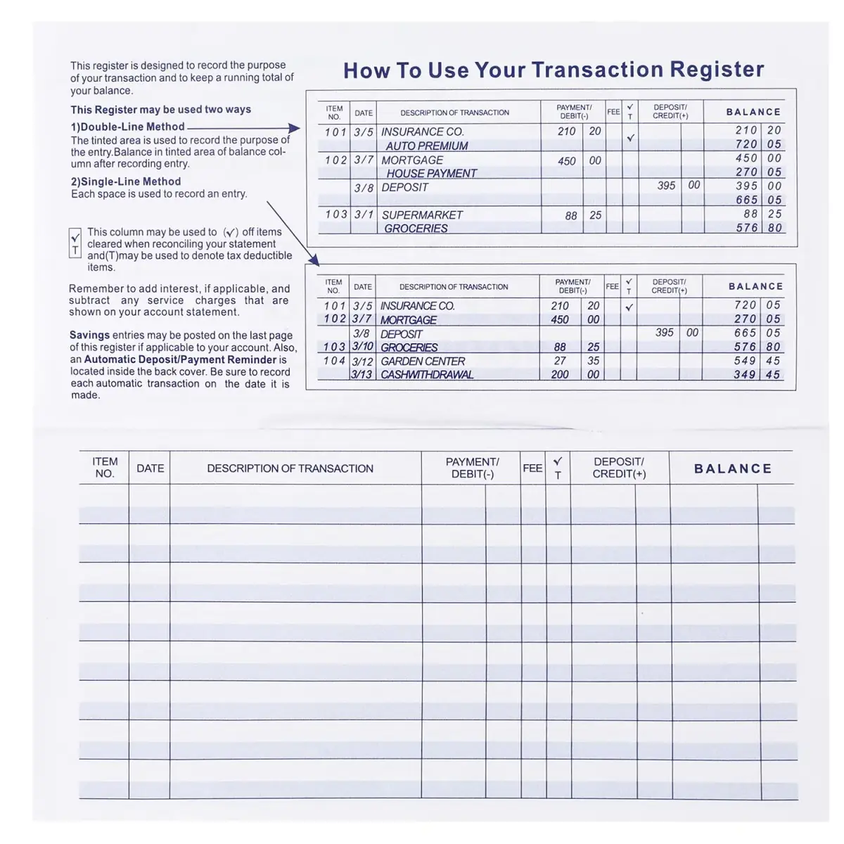 CASMONAL 32 Pack Check Registers | Blank Ledger Transaction Log Books for Small Businesses - view 2