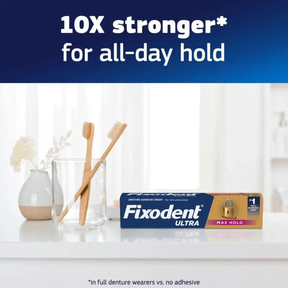 Fixodent Ultra Max Hold Denture Adhesive Cream 4.4 oz (124.7 g) | Strongest All-Day Hold for Secure Dentures - view 4