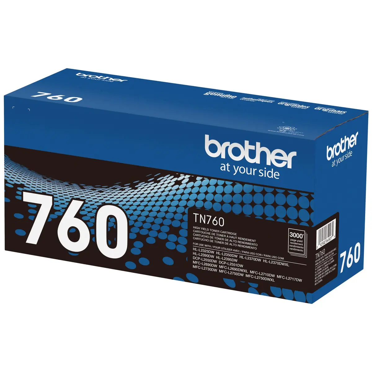 Brother Genuine TN760 High Yield Black Toner Cartridge (3-Pack) | Prints 3000 Pages Per Cartridge - view 3