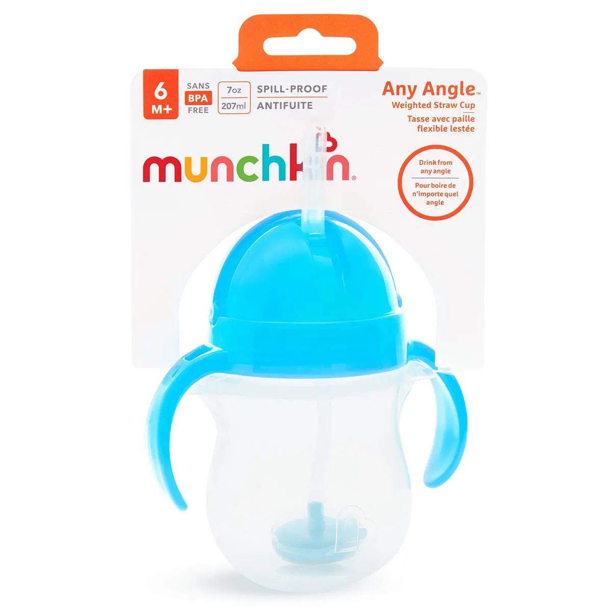 Munchkin Any Angle Sippy Cup 7oz | Spill Proof Weighted Straw for Toddlers - view 7