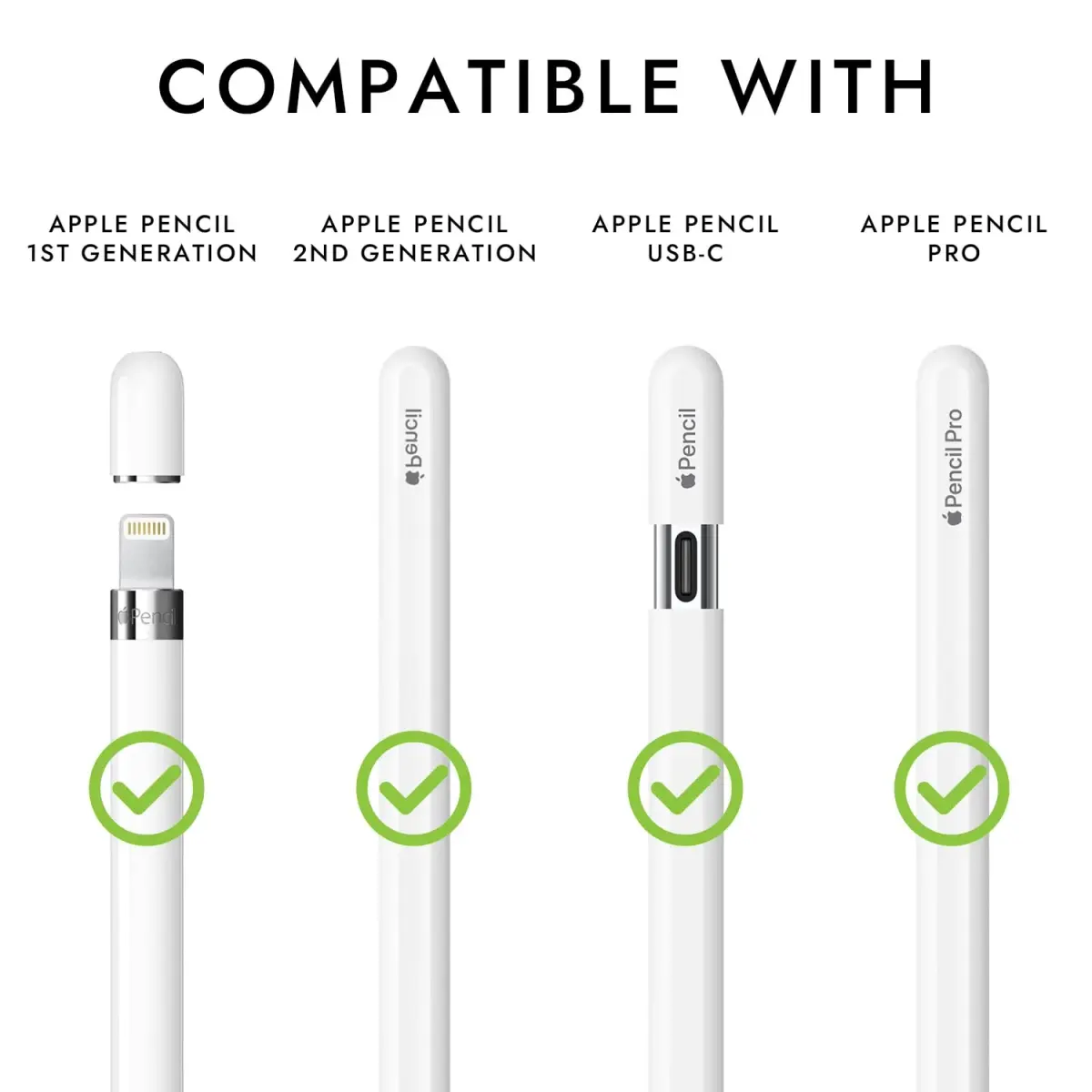 FAFALITHIC 4 Pack Silicone Grip for Apple Pencil 1st Gen, Pro, USB-C | Ergonomic Design - view 2