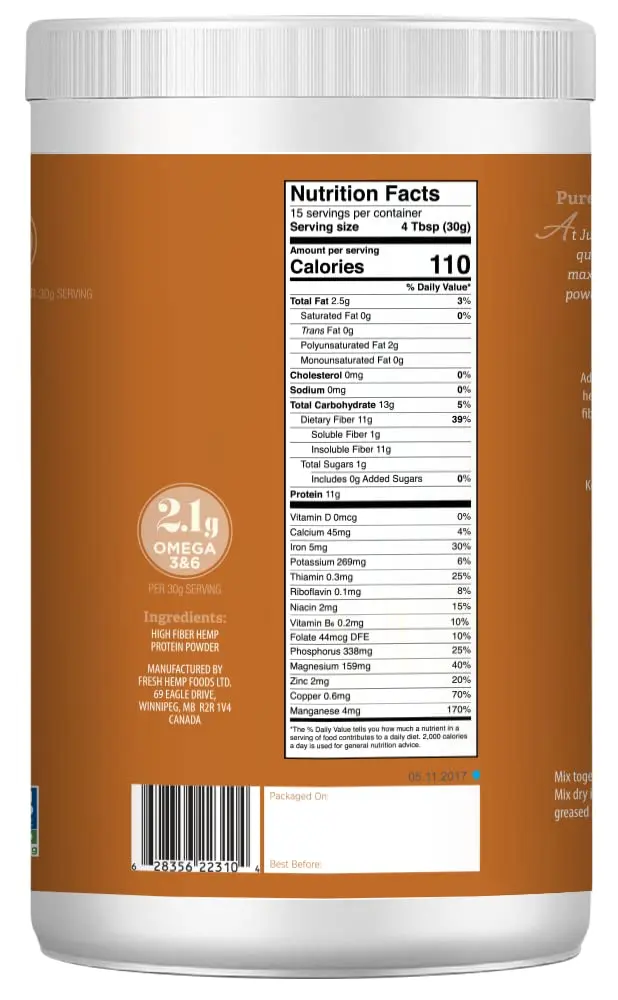 Manitoba Harvest Hemp Protein Powder Plus Fiber 16 oz | 11g Protein & Fiber per Serving - view 2