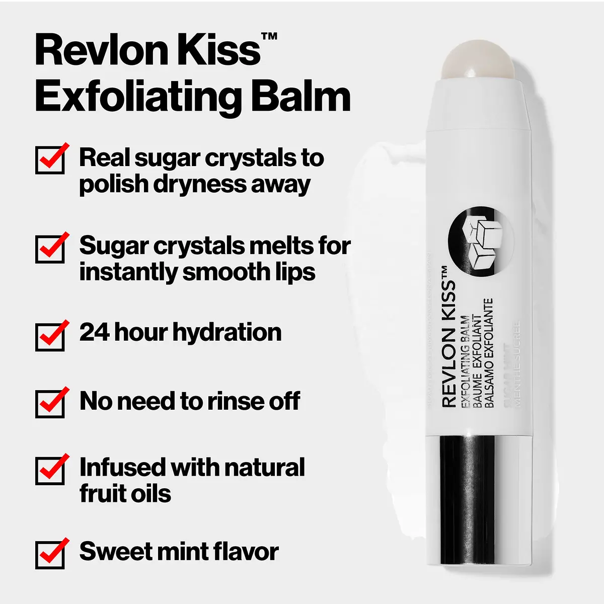 Revlon Kiss Sugar Scrub Exfoliating Lip Balm 0.09 oz Pack of 2 | 24H Hydration Mint - view 2