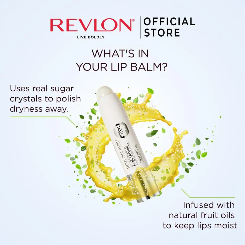 Revlon Kiss Sugar Scrub Exfoliating Lip Balm 0.09 oz Pack of 2 | 24H Hydration Mint - view 3