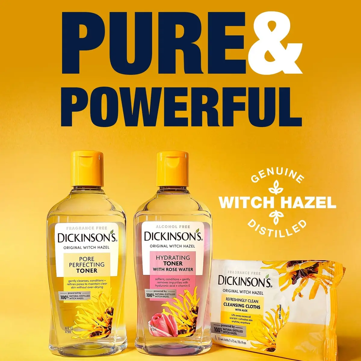 Dickinson's Witch Hazel Hydrating Toner Rosewater 16 Fl Oz | Alcohol-Free, 98% Natural Formula for Sensitive Skin - view 8