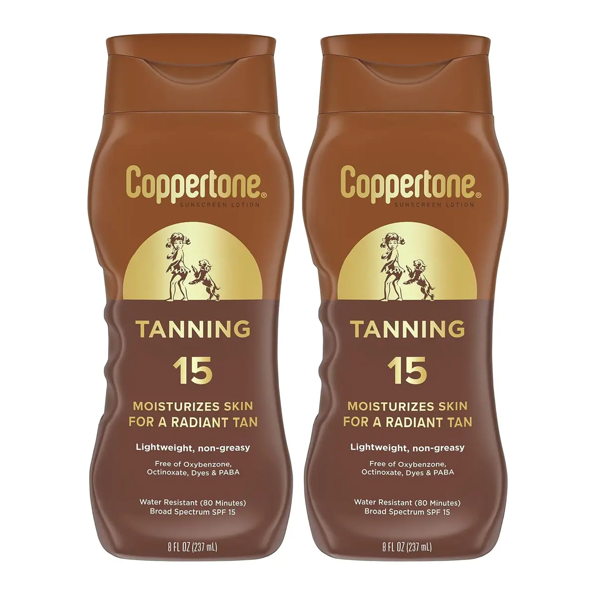Coppertone Tanning Sunscreen Lotion SPF 15 Broad Spectrum 473ml (16 Fl Oz) | Water Resistant & Vitamin E Enriched - main product image