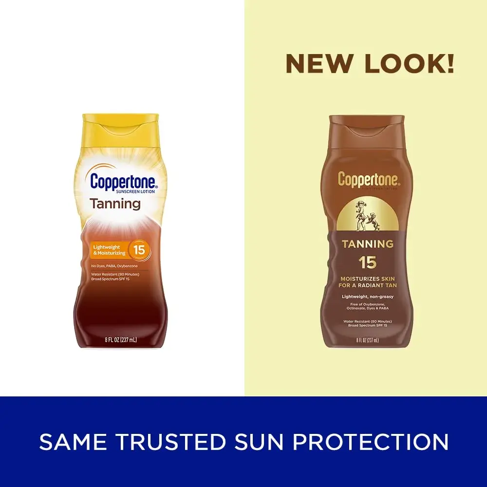 Coppertone Tanning Sunscreen Lotion SPF 15 Broad Spectrum 473ml (16 Fl Oz) | Water Resistant & Vitamin E Enriched - view 2