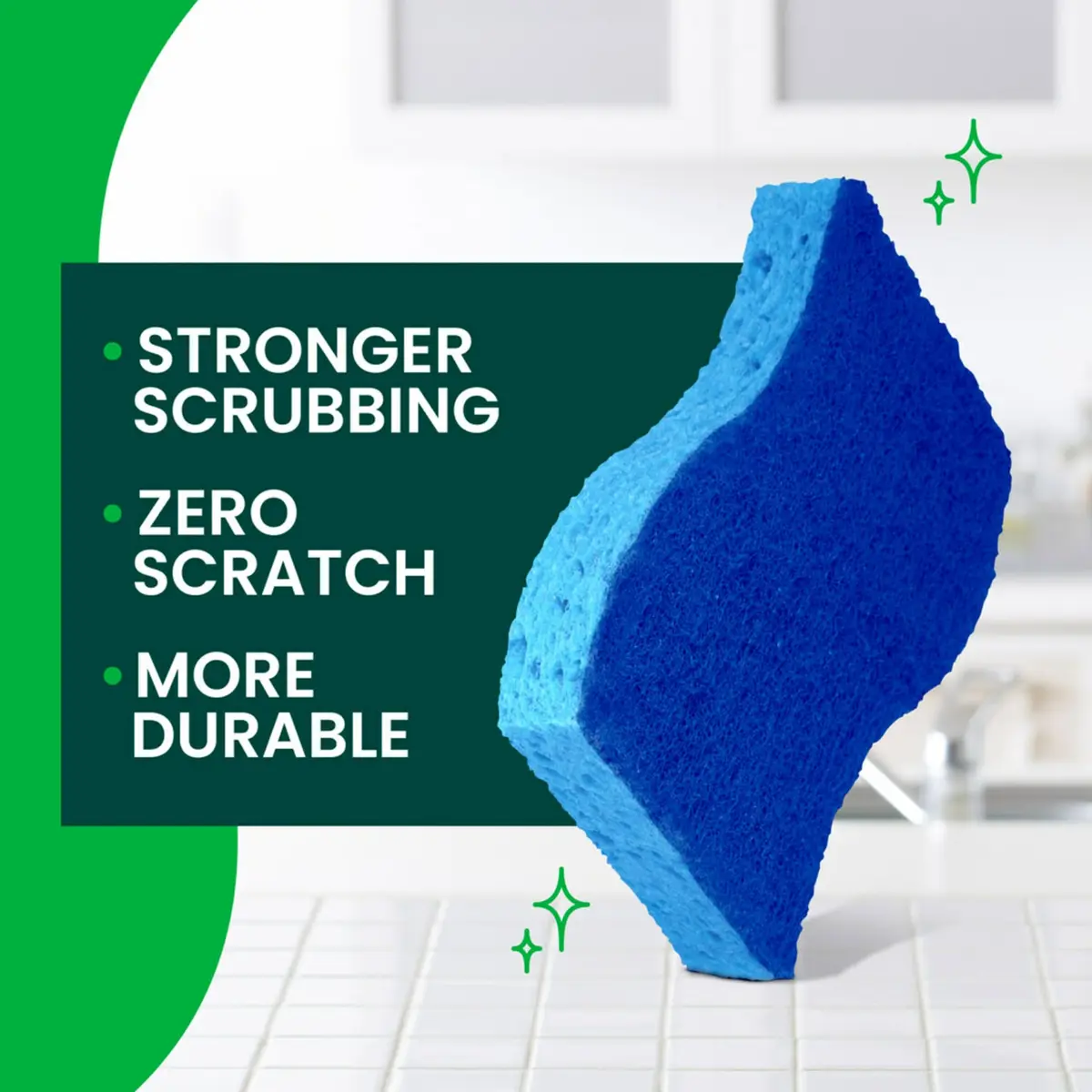 Scotch-Brite Zero Scratch Scrub Sponge, 12 Count (Pack of 2) | Cleans 3x Faster - view 2