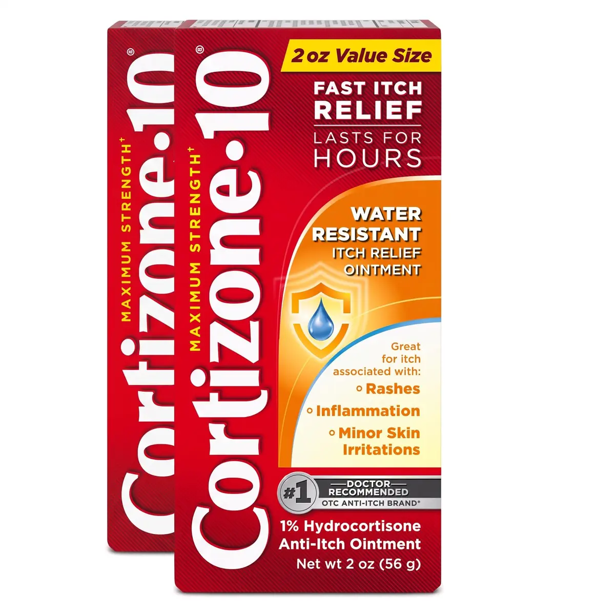 Cortizone 10 Maximum Strength Water Resistant Itch Relief Ointment 2 oz | Fast-Acting Anti-Itch Cream for Eczema & Rash - main product image