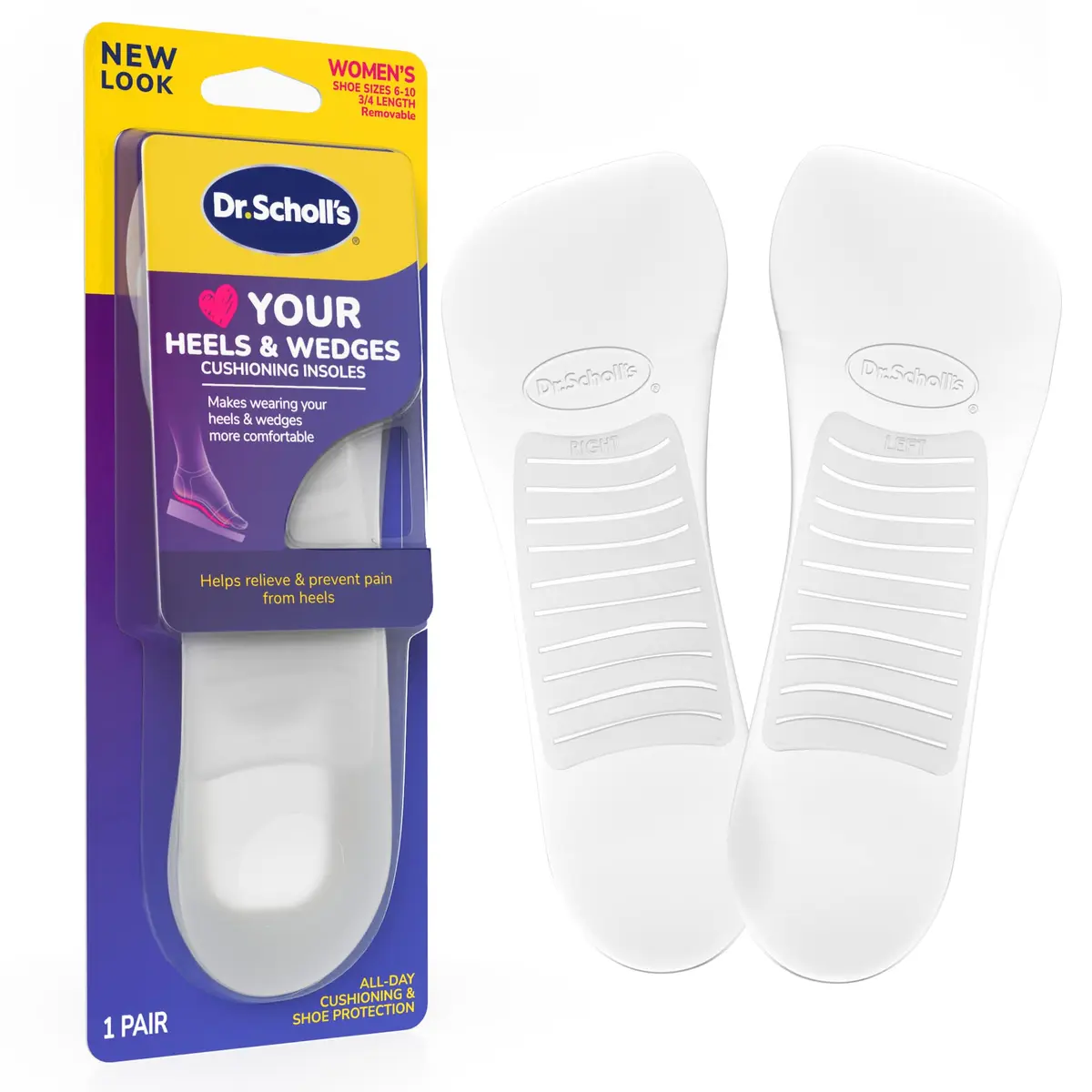 Dr. Scholl's Love Your Heels & Wedges 3/4 Length Insoles | Comfort for High Heels, Shock Absorption, Arch Support, No-Show Discreet Fit - main product image
