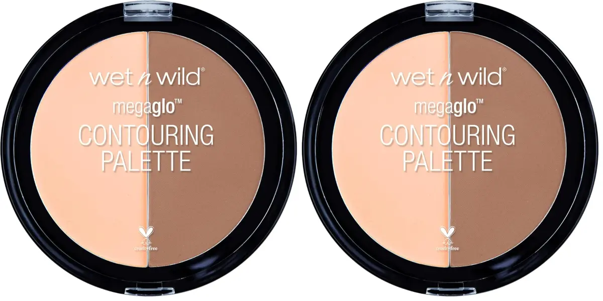 wet n wild MegaGlo Contour Palette Dulce De Leche 2 Count | Sculpted Face Contour & Highlight Kit - main product image