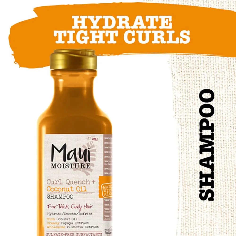 Maui Moisture Curl Quench + Coconut Oil Shampoo + Conditioner 13 Fl Oz Pack of 2 | Hydrates & Defines Curly Hair - view 2