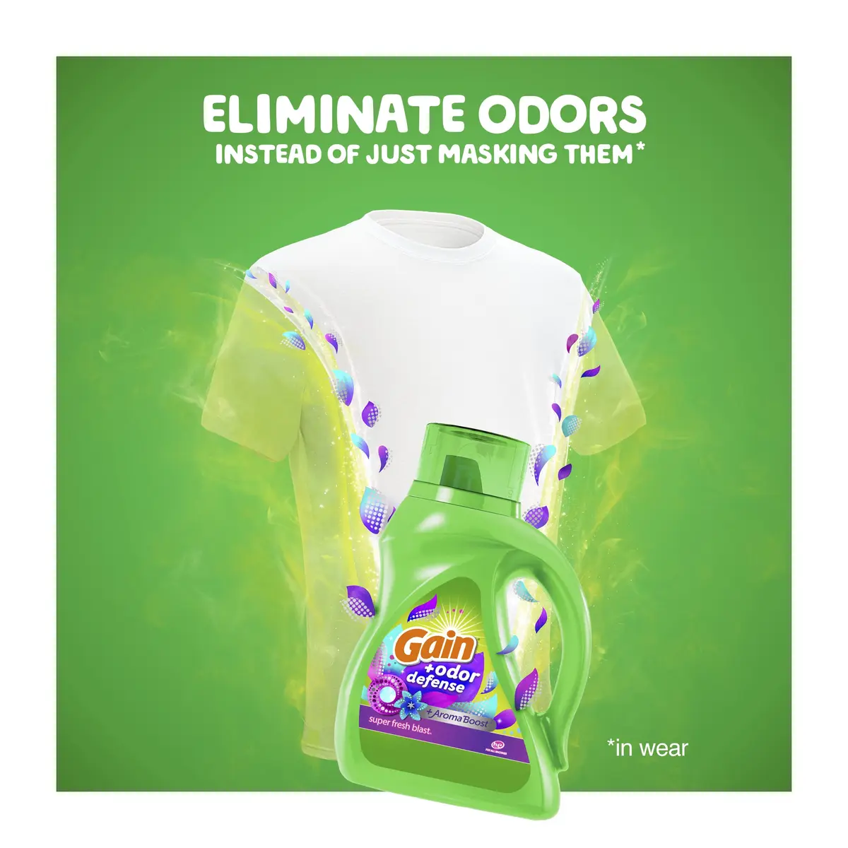 Gain Odor Defense Liquid Laundry Detergent Super Fresh Blast 308 fl oz (154 fl oz Pack of 2) | Fights Odor & Lasts - view 4