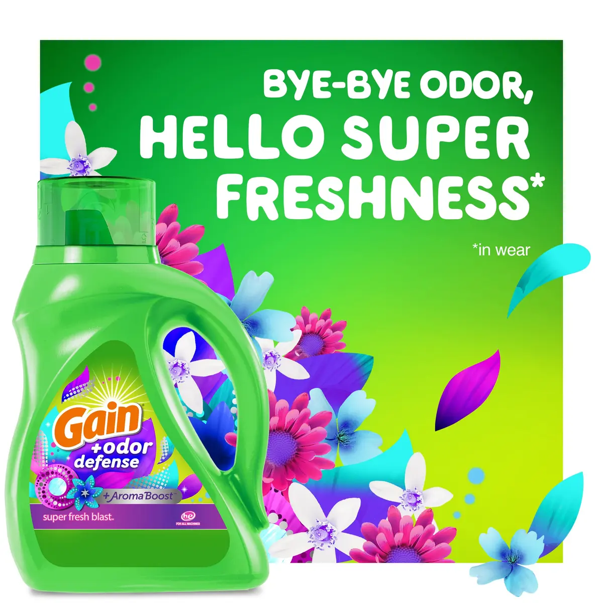 Gain Odor Defense Liquid Laundry Detergent Super Fresh Blast 308 fl oz (154 fl oz Pack of 2) | Fights Odor & Lasts - view 6