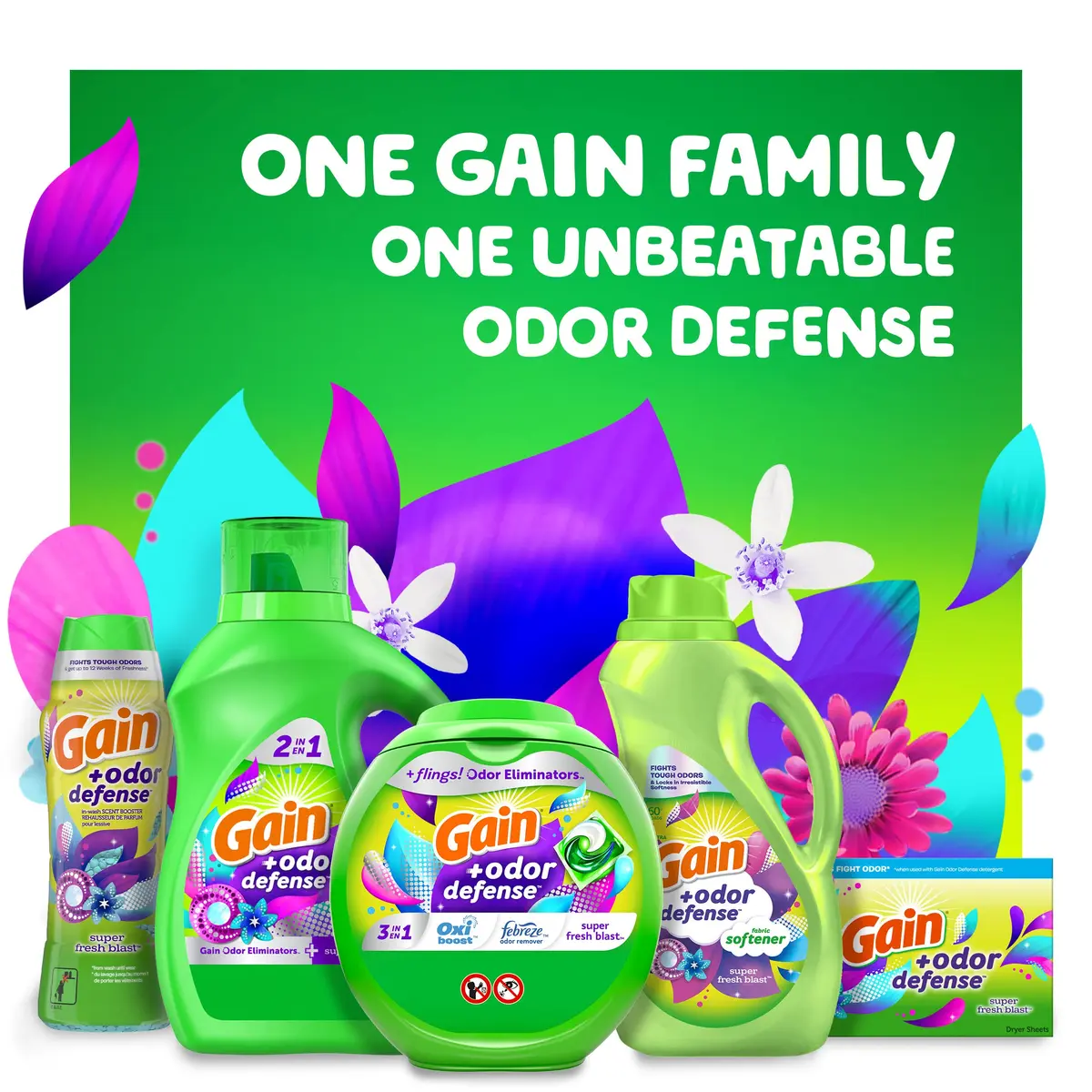 Gain Odor Defense Liquid Laundry Detergent Super Fresh Blast 308 fl oz (154 fl oz Pack of 2) | Fights Odor & Lasts - view 7
