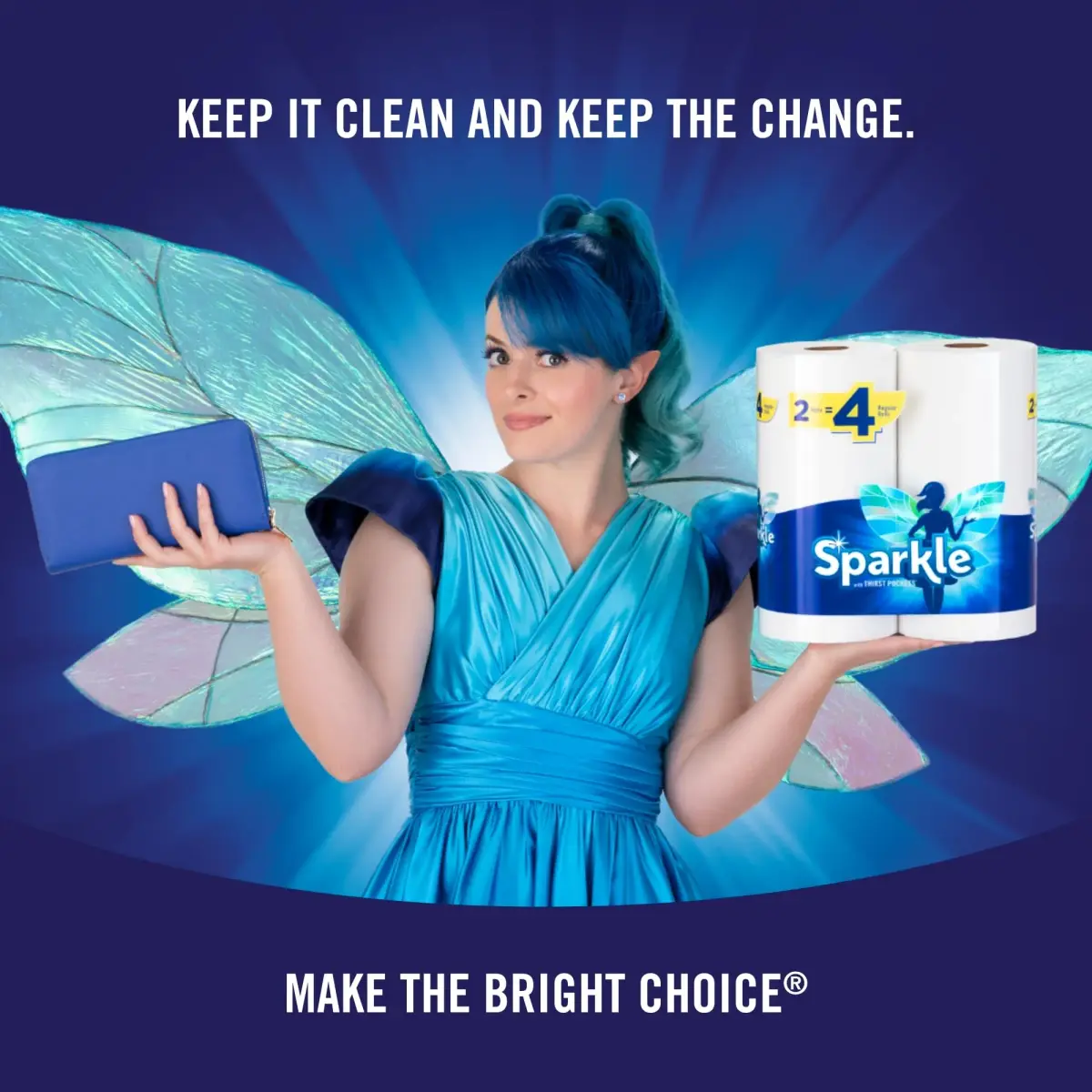 Sparkle Tear-A-Square Paper Towels, 2 Double Rolls (220 Sheets Total), 2-Ply | USA Imported Value Pack - view 2
