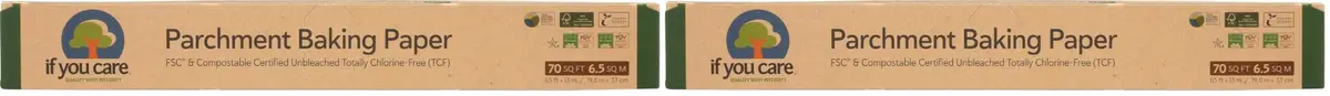 If You Care Unbleached Parchment Baking Paper Roll 70 Sq Ft (1980 cm) | Chlorine Free, Greaseproof, Silicone Coated, Pack of 2 - main product image