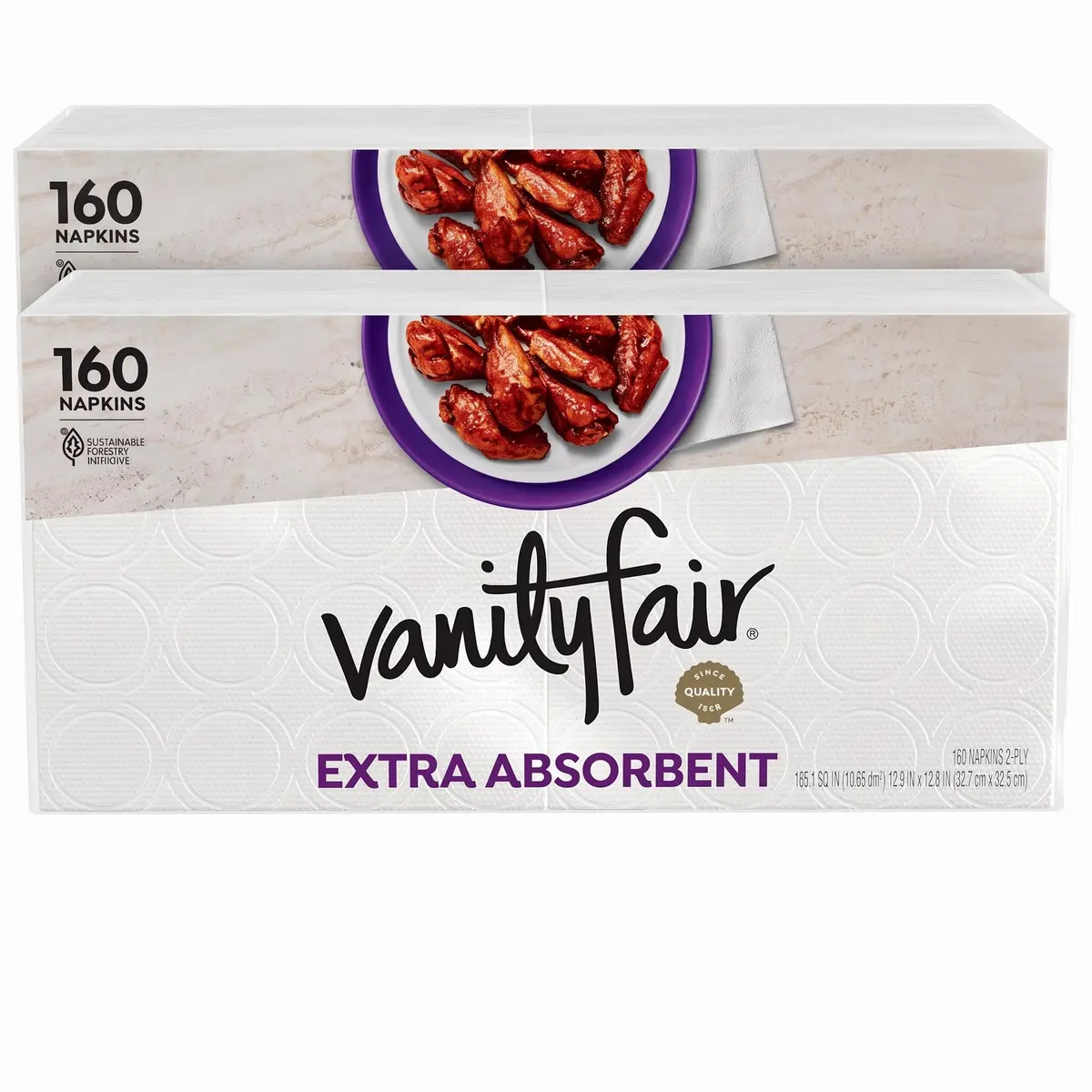 Vanity Fair Extra Absorbent Premium Paper Napkins 320 Count | Soft & Strong for Messy Meals - main product image