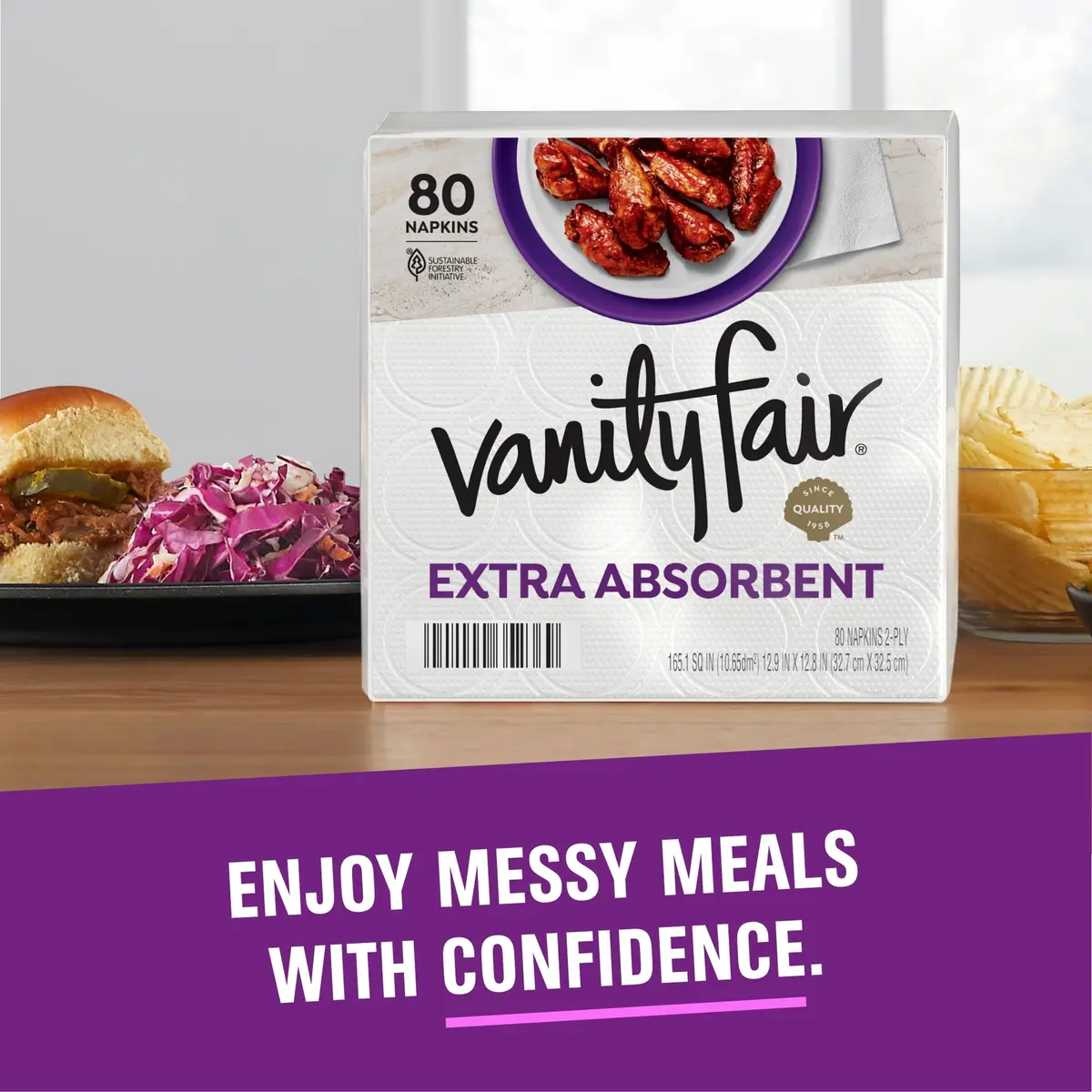Vanity Fair Extra Absorbent Premium Paper Napkins 320 Count | Soft & Strong for Messy Meals - view 8