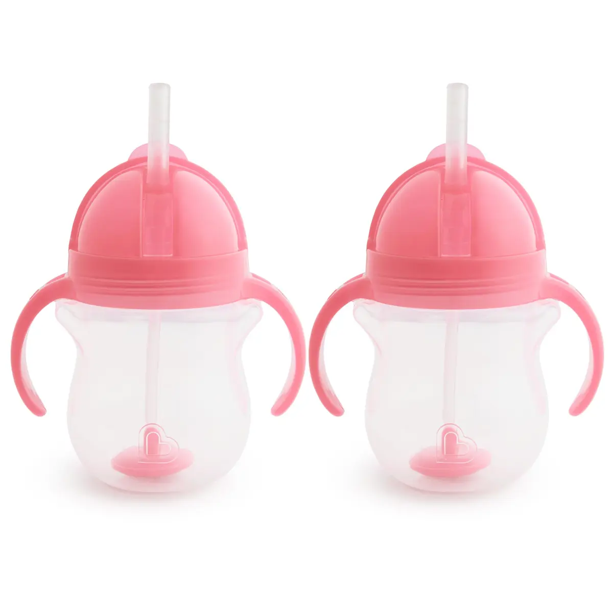 Munchkin Sippy Cup 7 Ounce | Weighted Straw & Leak-Proof | For 6+ Months | Pink | Transition Handles - main product image