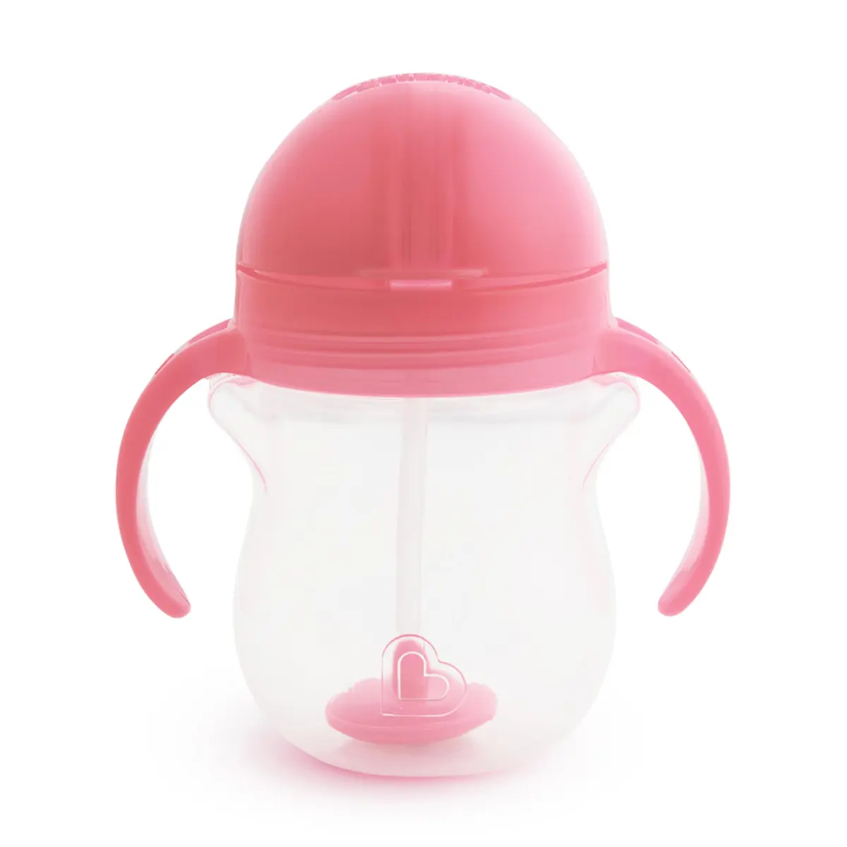 Munchkin Sippy Cup 7 Ounce | Weighted Straw & Leak-Proof | For 6+ Months | Pink | Transition Handles - view 4