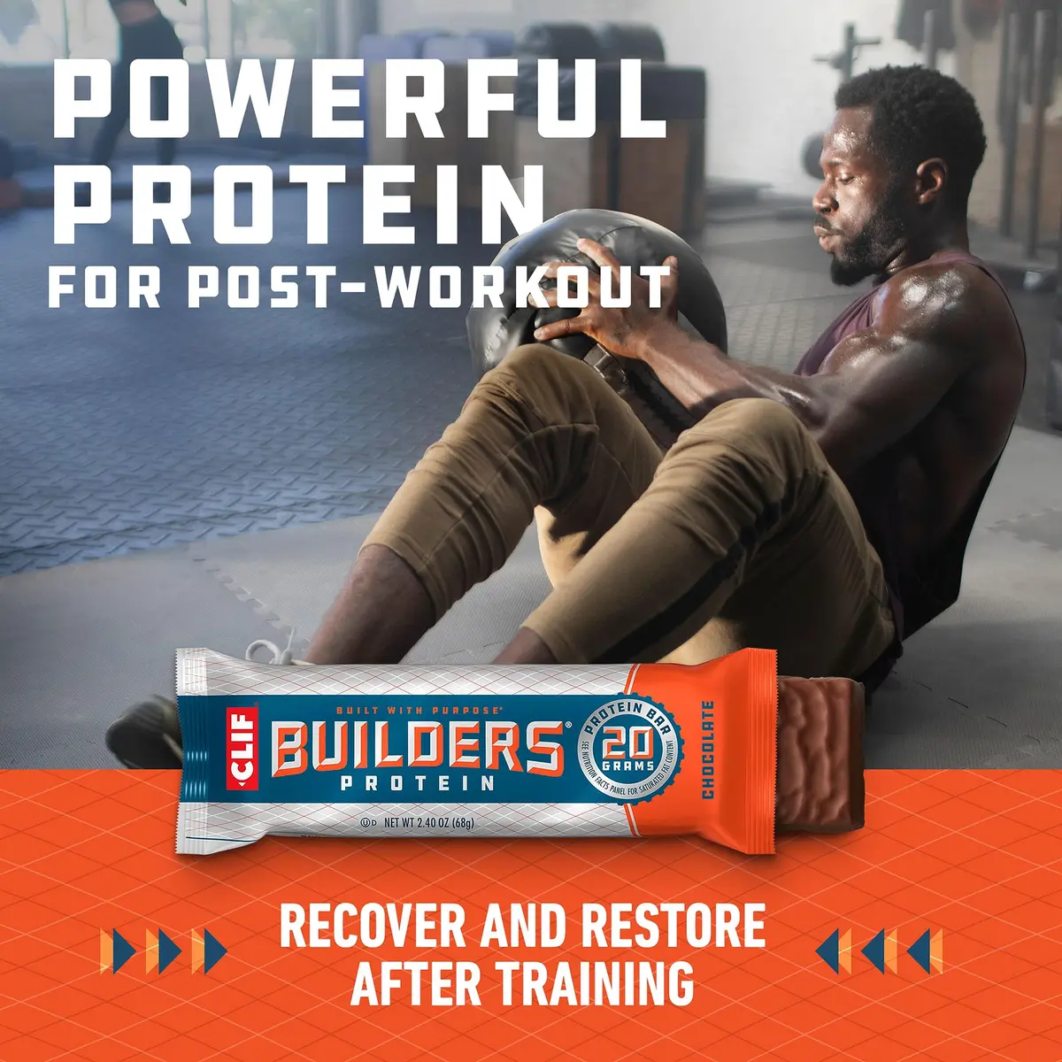 CLIF BUILDERS Protein Bars - Chocolate Flavor - 20g Plant Based Protein - Gluten Free - 2.4 oz. (68g) | Post-Workout Recovery Snack - view 5