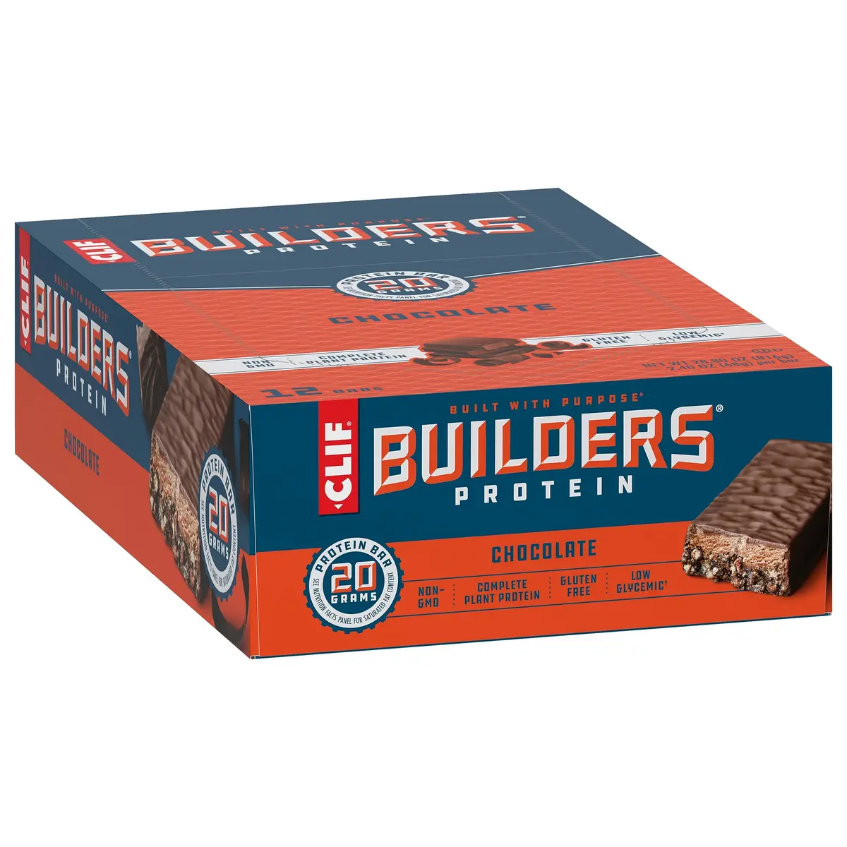 CLIF BUILDERS Protein Bars - Chocolate Flavor - 20g Plant Based Protein - Gluten Free - 2.4 oz. (68g) | Post-Workout Recovery Snack - view 7