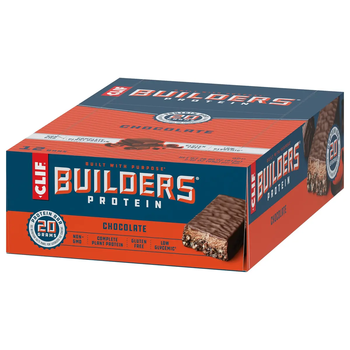 CLIF BUILDERS Protein Bars - Chocolate Flavor - 20g Plant Based Protein - Gluten Free - 2.4 oz. (68g) | Post-Workout Recovery Snack - view 8