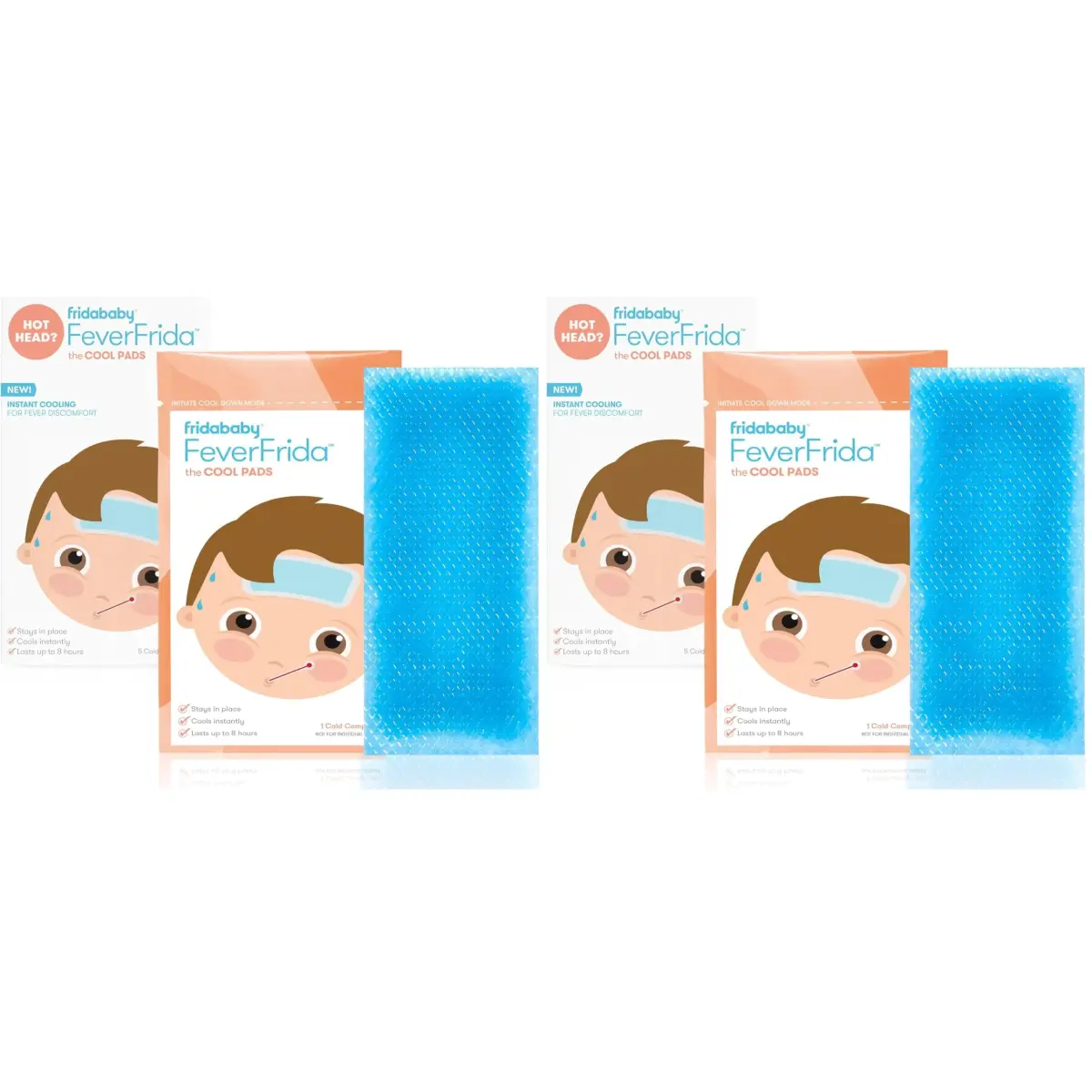 Frida Baby Cool Pads for Kids Fever Discomfort, 10 Count (5 Count Pack of 2) | Instant Cooling Relief - main product image