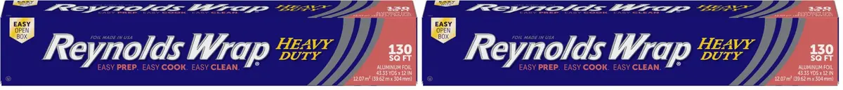 Reynolds Heavy Duty Aluminum Foil Roll 12 Inches Wide, 260 Sq. Ft. Total (Pack of 2) | Strong, Durable Foil for Grilling & Roasting - main product image