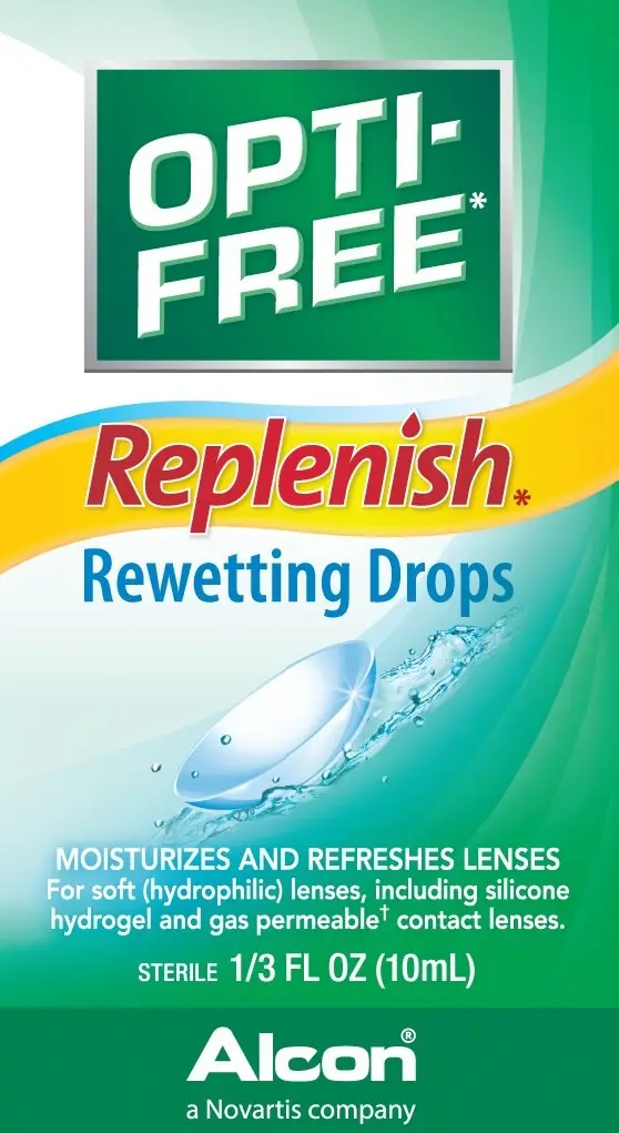 Opti-Free Replenish Rewetting Drops 0.33 Fl Oz | Moisturizes & Prevents Protein Buildup for Contact Lenses - view 2