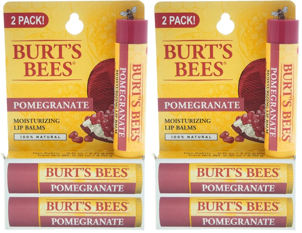 Burt's Bees Pomegranate Tint-Free Lip Balm 0.15 oz (0.44 ml) | Natural Conditioning Lip Treatment - main product image