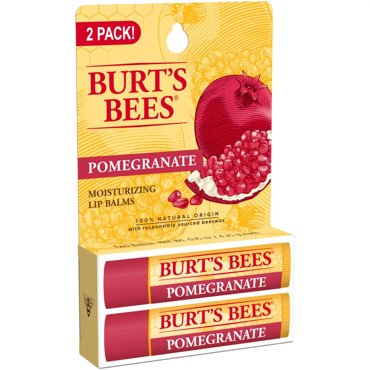 Burt's Bees Pomegranate Tint-Free Lip Balm 0.15 oz (0.44 ml) | Natural Conditioning Lip Treatment - view 8