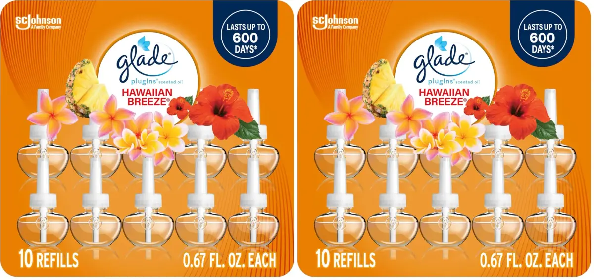Glade Hawaiian Breeze PlugIns Refills Air Freshener 6.7 Fl Oz (13.4 Fl Oz Total) | Scented with Essential Oils - main product image