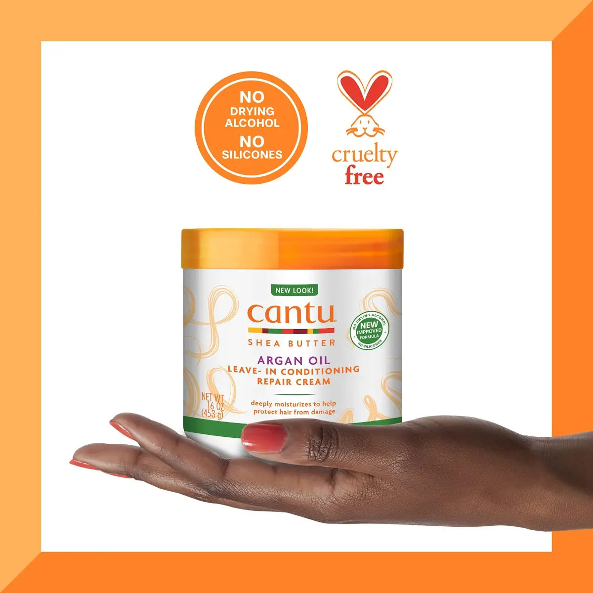 Cantu Leave-In Conditioning Repair Cream 16 oz (473ml) | Pack of 2 | Argan Oil Infused for Damaged Hair - view 7