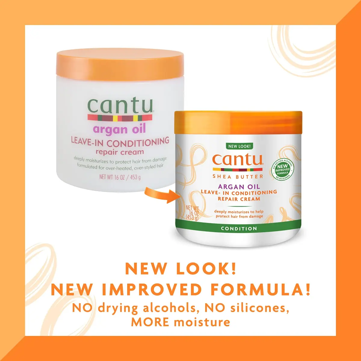 Cantu Leave-In Conditioning Repair Cream 16 oz (473ml) | Pack of 2 | Argan Oil Infused for Damaged Hair - view 2