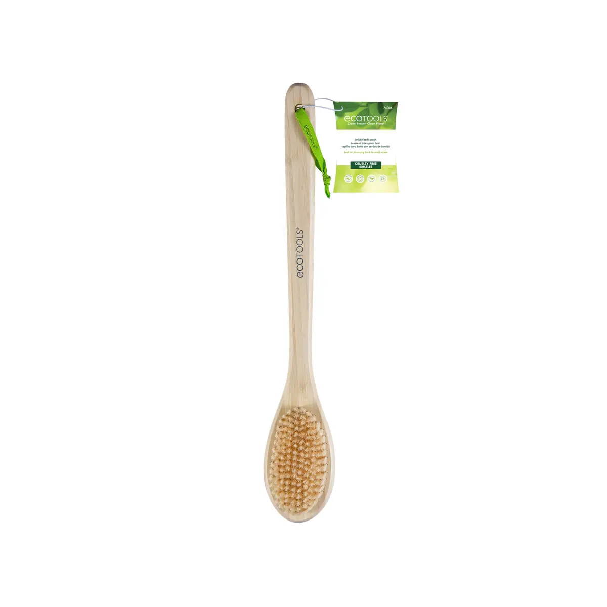 EcoTools Bristle Bath Brush with Long Bamboo Handle | Gentle Exfoliation for Back & Body (2-Pack) - view 2